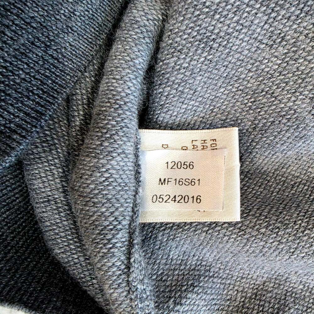 Peter Millar Crown Comfort Sweater Gray Crewneck Suede Elbow Patches Sz M - Picture 8 of 8